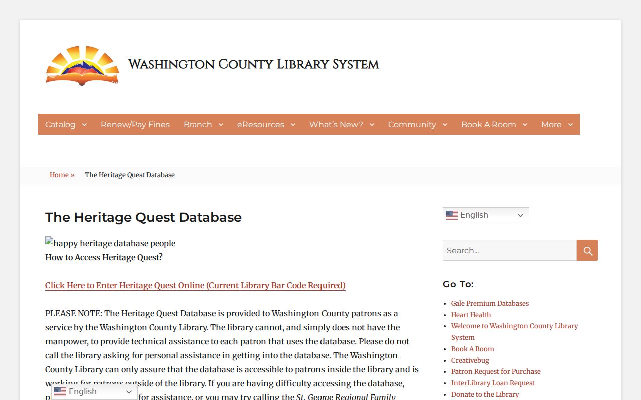 Washington city directory library Heritage Quest access