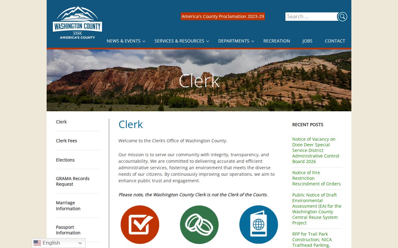 Washington residents directory county clerk records