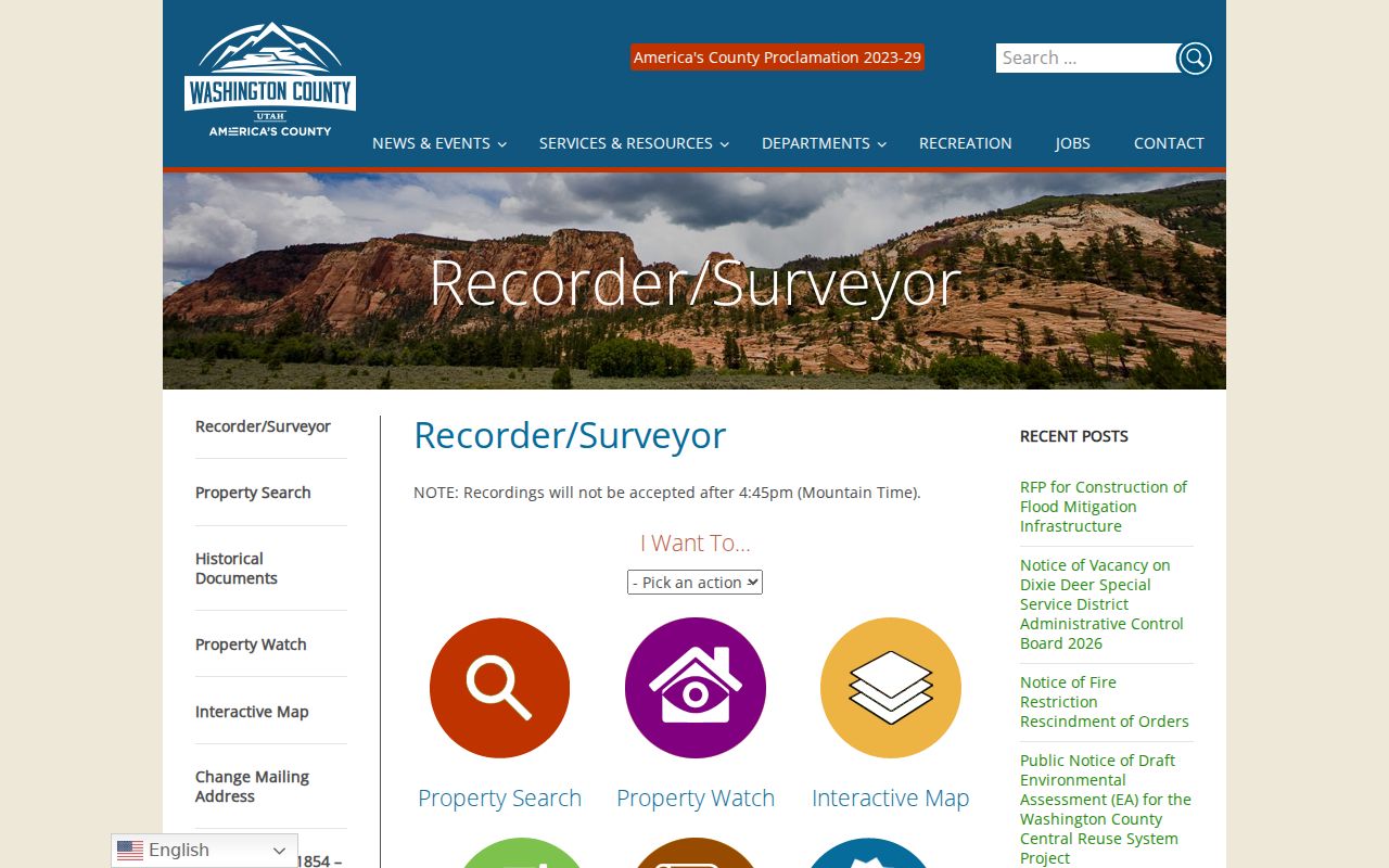 Washington residents directory county Recorder office