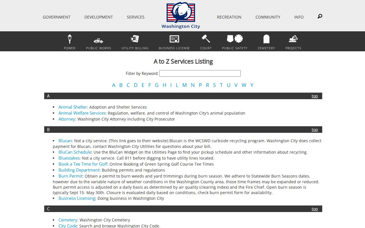 Washington neighbors city services directory