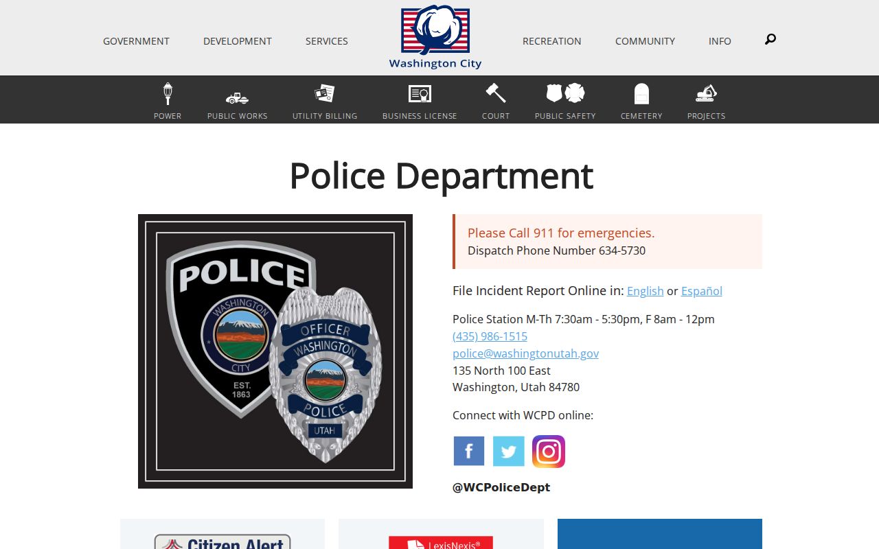 Washington neighbors city police records route