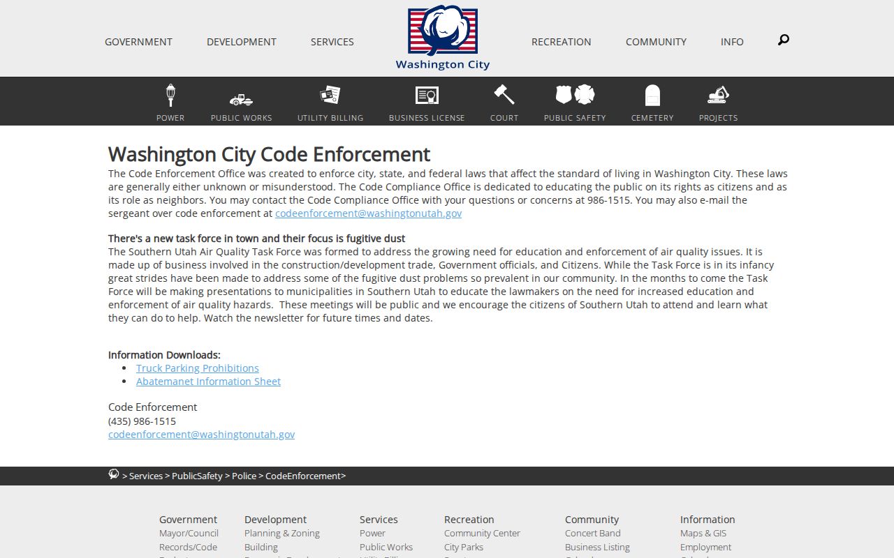Washington neighbors code enforcement records route