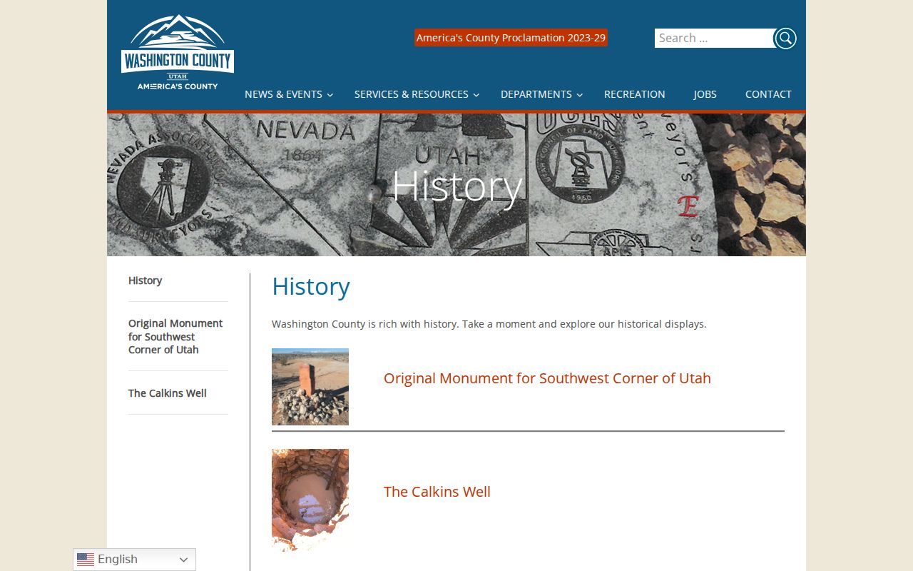 Washington previous residents county history records