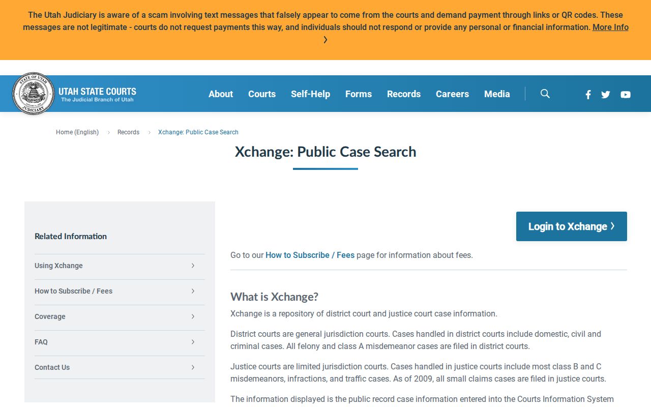 Washington resident lookup Utah Xchange overview